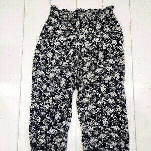 Xhilaration Black Floral Flowy Pants Women's Size XS